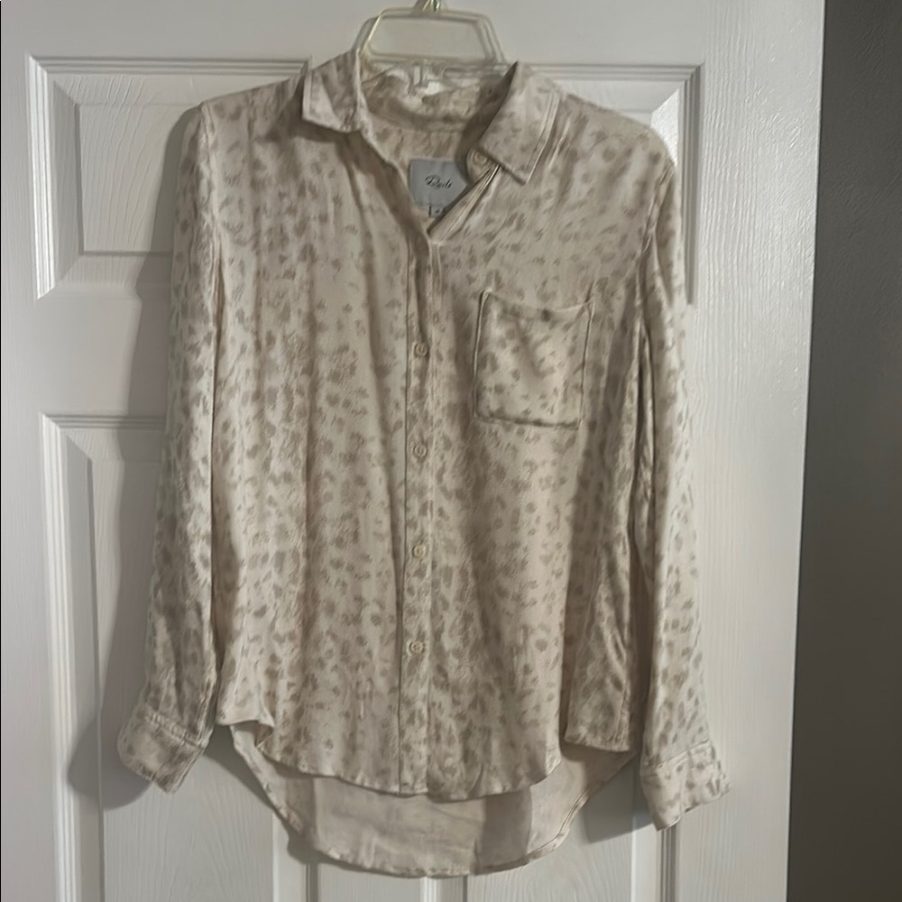 Rails Cream Leopard Print Blouse